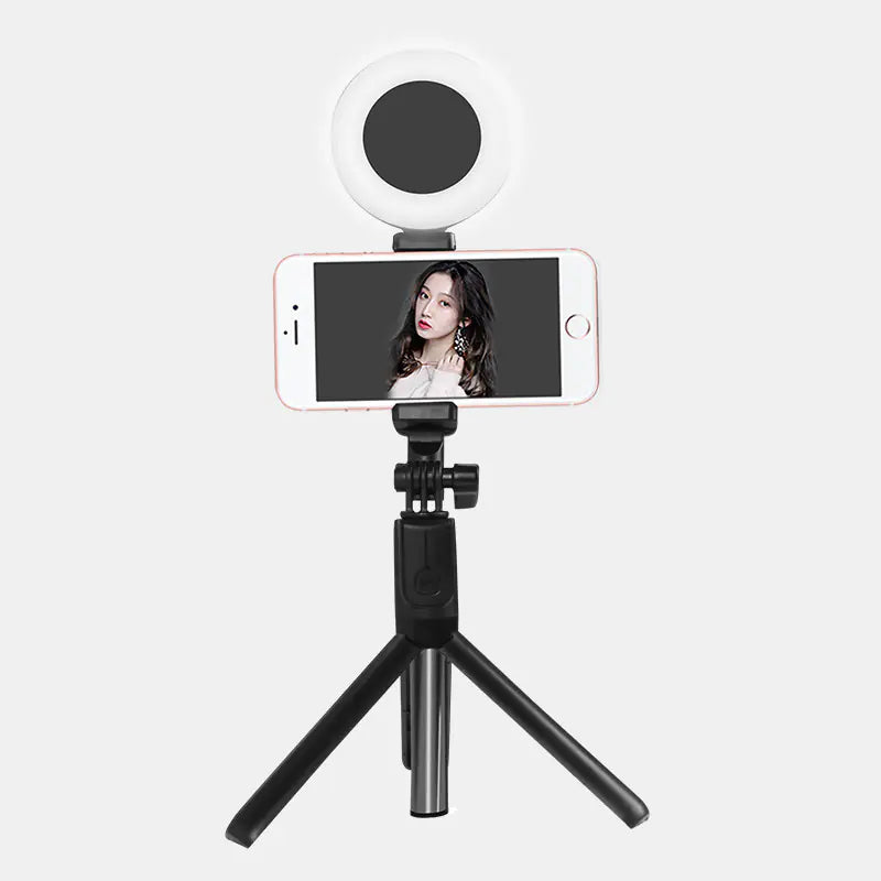 J861 Dual Light Bluetooth Selfie Stick with Tripod & LED Ring Light Mimarta