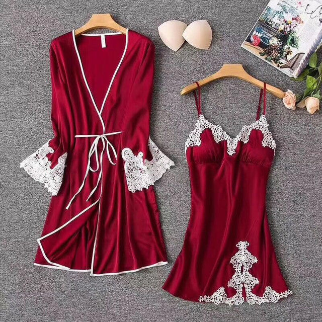 2-Piece Sleep Dress and Robe Set Mimarta