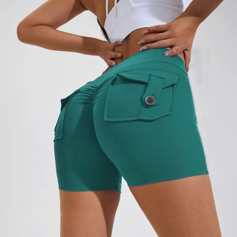 High Waist Hip Lifting Shorts with Pockets for Yoga Mimarta