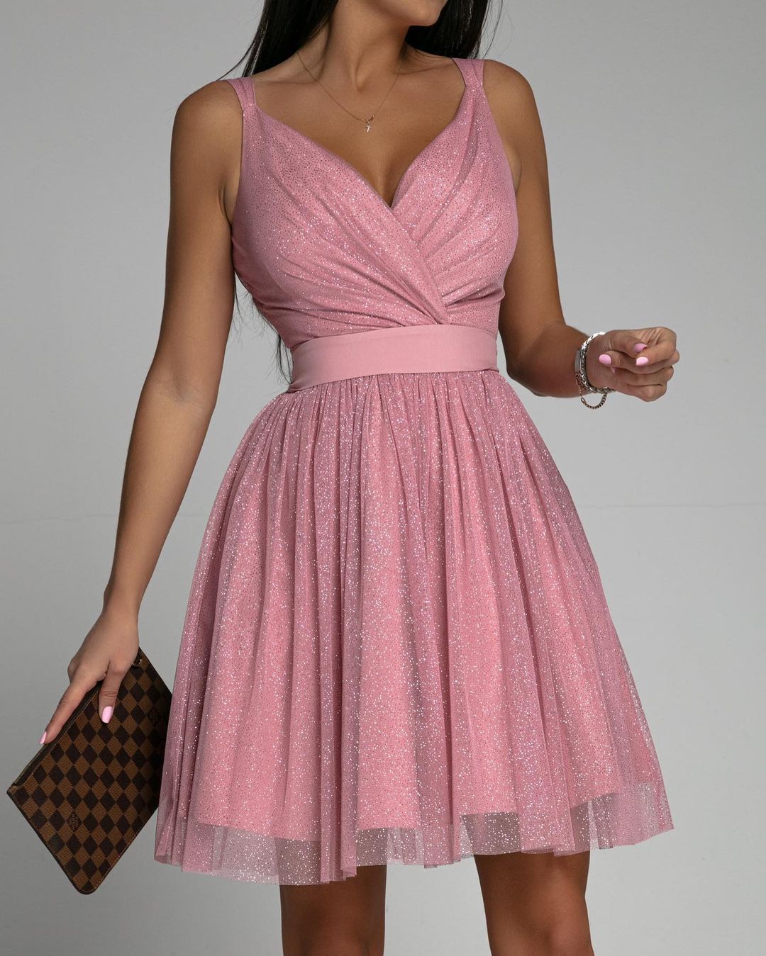 Fashionable Sexy Mesh Dress with Cross V-Neck for Women Mimarta