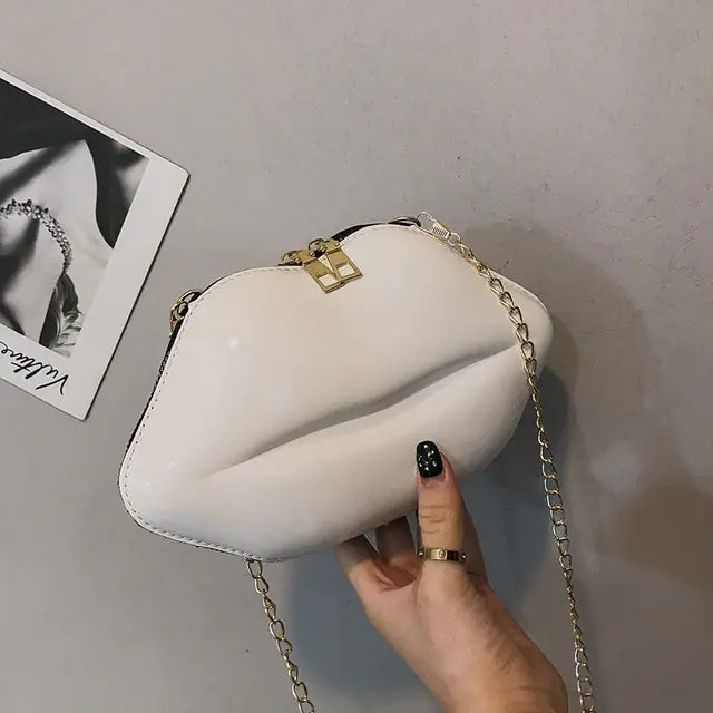 Mini Bags for Women 2023 New Fashion All-match Women&amp;#39;s Shoulder Bag PU Solid Color Zipper Crossbody Patent Leather Lip Chain Bag Rieworkes