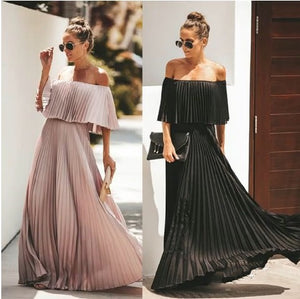 2020 New Sexy Off-Shoulder Chiffon Dress Mimarta