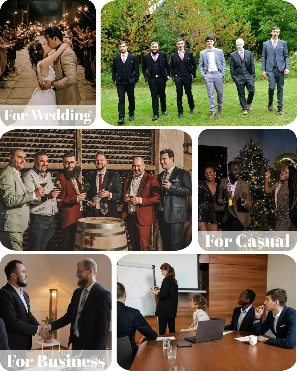 Cloudstyle Men's 2-Piece Suits Slim Fit 1 Button Dress Suit Jacket Blazer &amp; Pants Set Large A/Wine Red Rieworkes