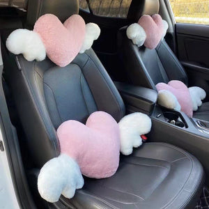 Car Headrest Neck Pillow with Heart Design and Support Mimarta