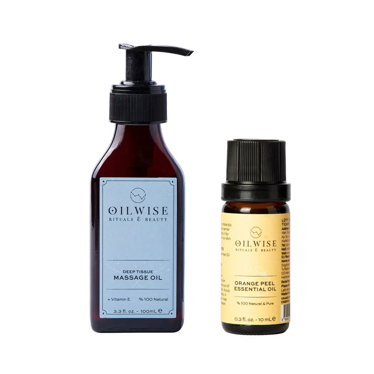 Oilwise Deep Tissue Massage Oil & Orange Peel Essential Oil Set Rieworkes