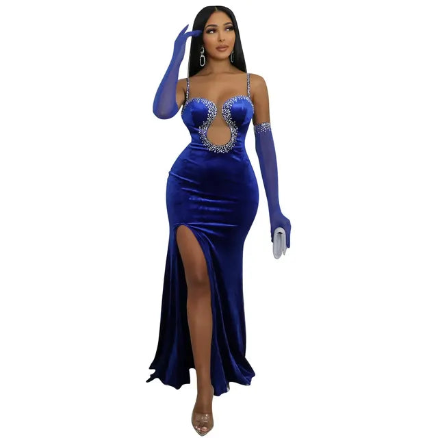 Autumn Sexy Diamond Evening Dress for Women Mimarta