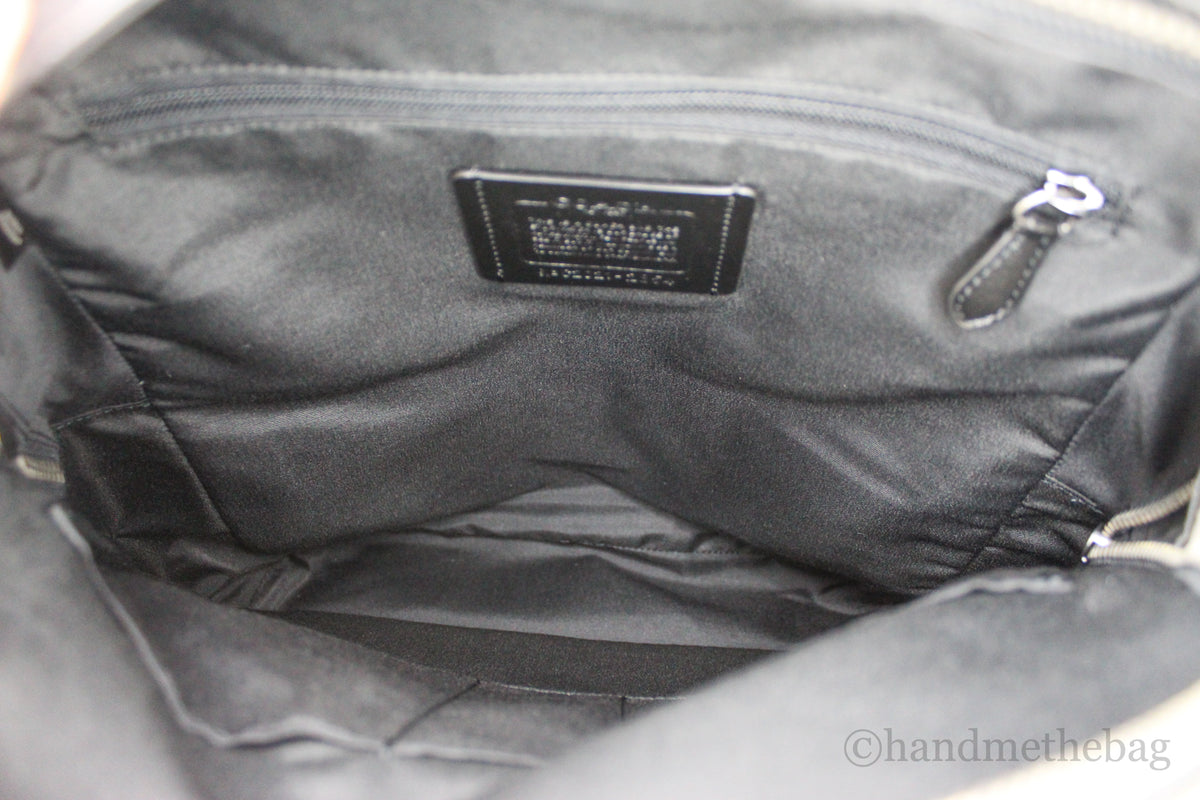 Coach Men's West Large Black Leather Backpack Shoulder Bookbag Mimarta