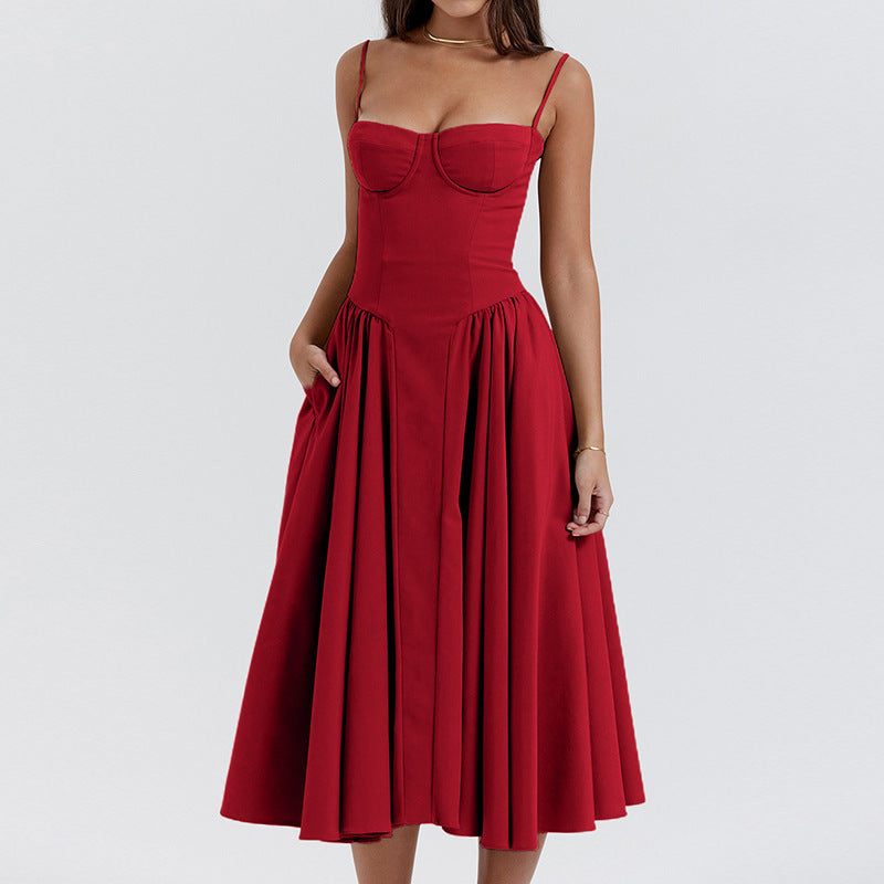 Summer Red Strapless Dress for Women - Stylish & Sexy Mimarta