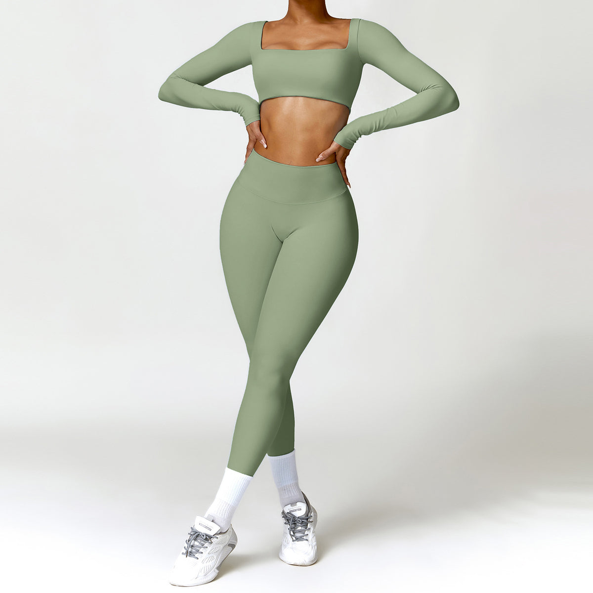Women's 2PCS Yoga Tracksuit with Leggings and Crop Top Mimarta