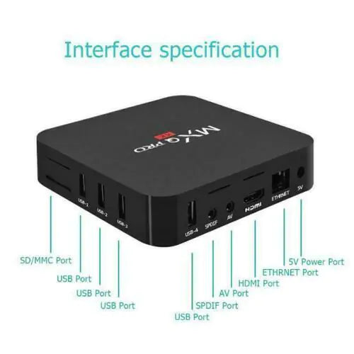 MXQ Pro 4K Ultra HD 64Bit Wifi Android 7.1 Quad Core Smart TV Box Media Player Rieworkes