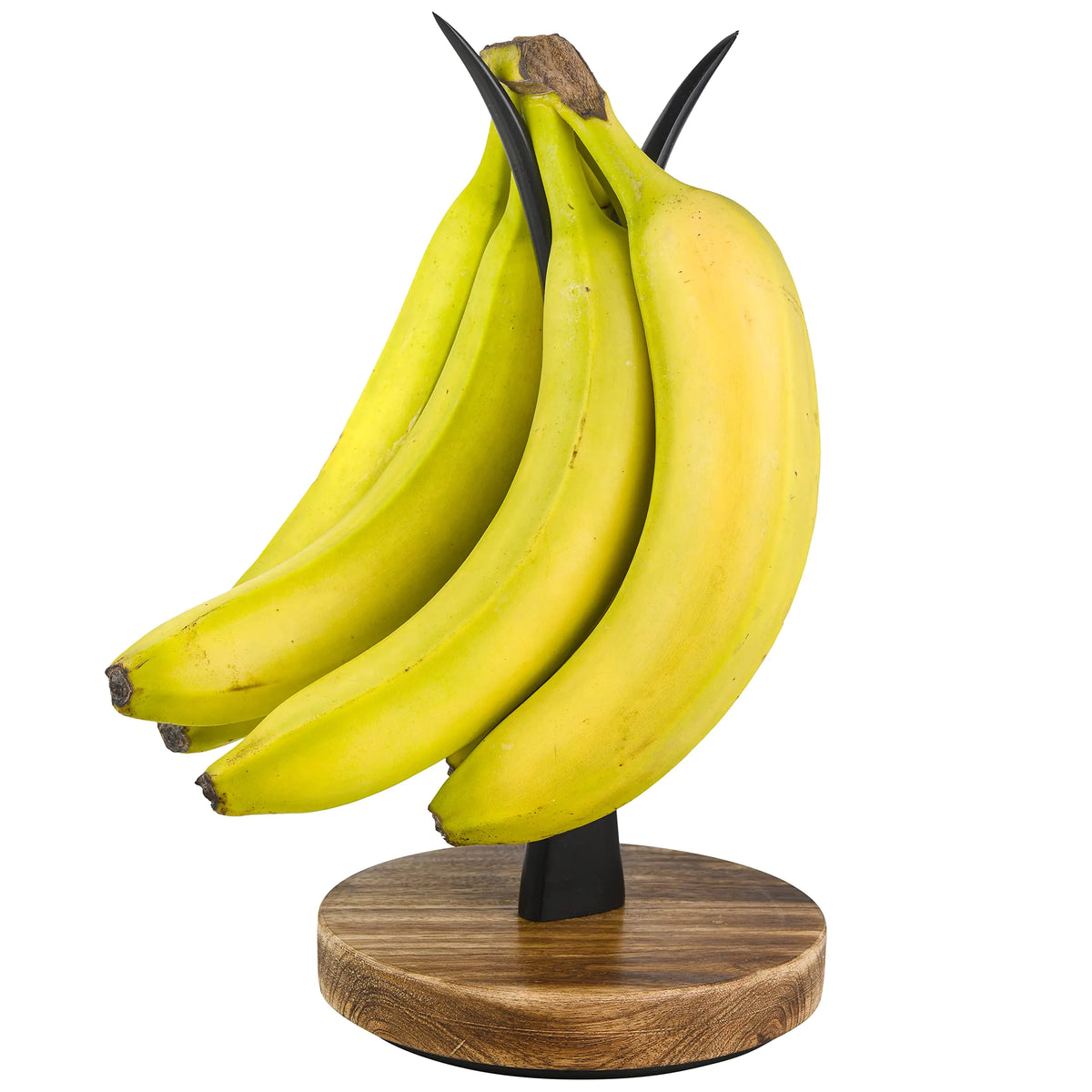 Modern Farmhouse Banana Holder for Kitchen Counter Vintage Wire and Wooden Base Banana Hanger for Kitchen Countertop Decor Banana Tree Stand Rieworkes