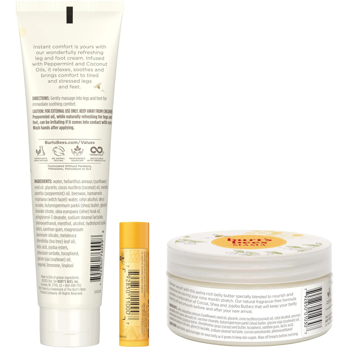 Burt's Bees Pregnancy Essentials Gifts Set, 3 Giftable Baby Shower Products &amp; Must Have Baby Registry Items, Nourishing Skincare - Mama Belly Butter, Original Lip Balm, Leg &amp; Foot Cream Mama Pregnancy Set 3 Count (Pack of 1) Rieworkes