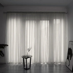Simple And Modern Balcony Solid Color Gauze Curtain Rieworkes