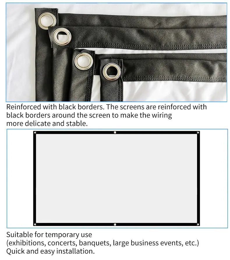 Portable Projector Curtain For Home Cinema &amp; Office Rieworkes