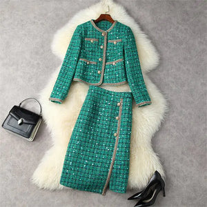 Runway Winter Tweed Dress Set Rieworkes