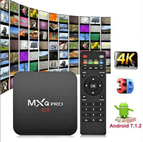 MXQ Pro 4K Ultra HD 64Bit Wifi Android 7.1 Quad Core Smart TV Box Media Player Rieworkes