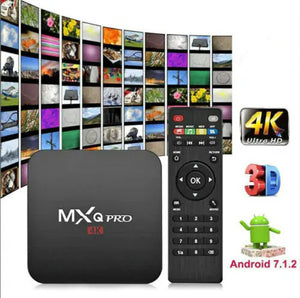 MXQ Pro 4K Ultra HD 64Bit Wifi Android 7.1 Quad Core Smart TV Box Media Player Rieworkes