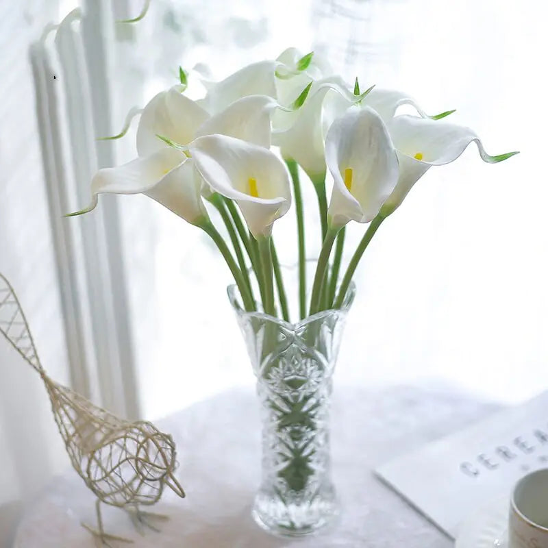 Artificial Calla Lily Decor for Living Room & Dining Table Rieworkes