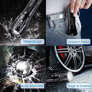 Super-Bright 90000LM LED Tactical Flashlight 5 Modes Zoomable Torch Searchlight Rieworkes