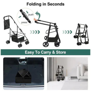 2 In 1 Folding Dog Stroller, Pet Folding Stroller, 4 Wheels Dog Cat Puppy Stroller W  Removable Travel Carrier For Small  Medium Pet, Waterproof Pad, Car Seat, Sun Shade, Xmas Christmas Gift Rieworkes