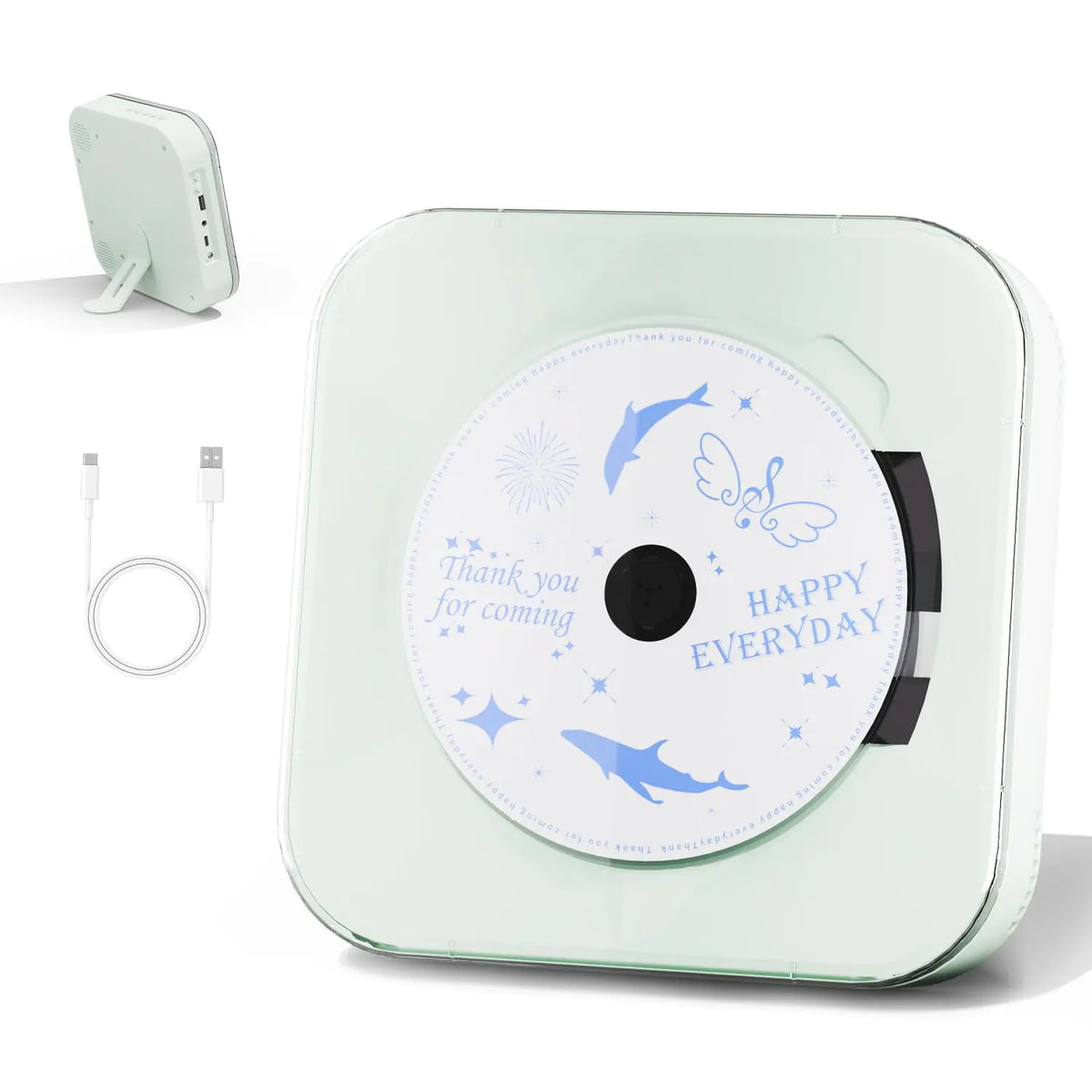 Yintiny Light Green Audio CD Player with Speakers for Home Decor (CD909) Mimarta