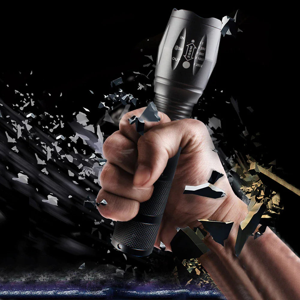 Super-Bright 90000LM LED Tactical Flashlight 5 Modes Zoomable Torch Searchlight Rieworkes
