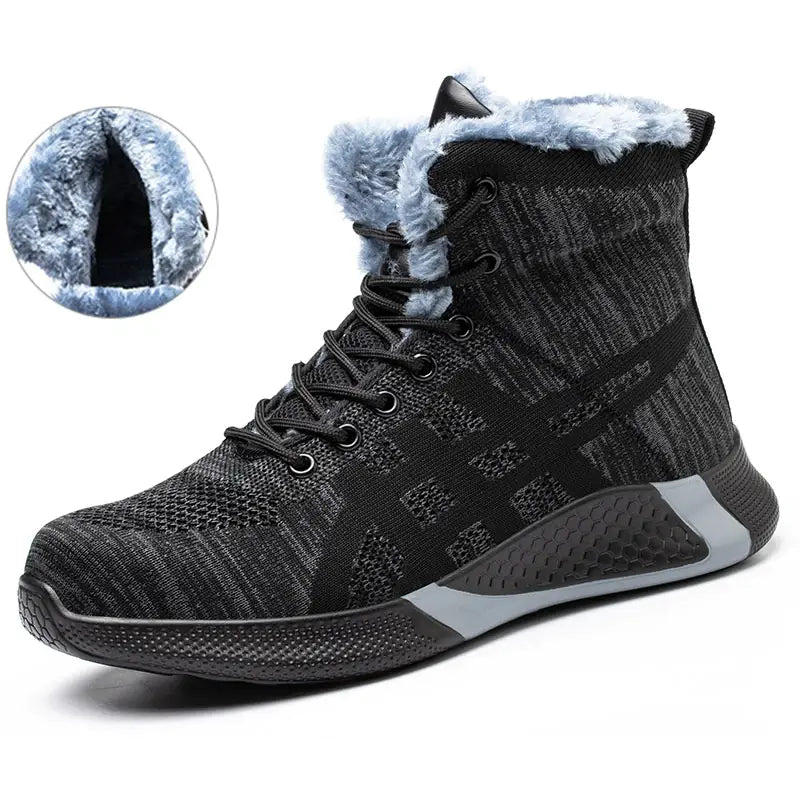 Men's Winter Plush Safety Work Boots - Warm & Breathable Mimarta