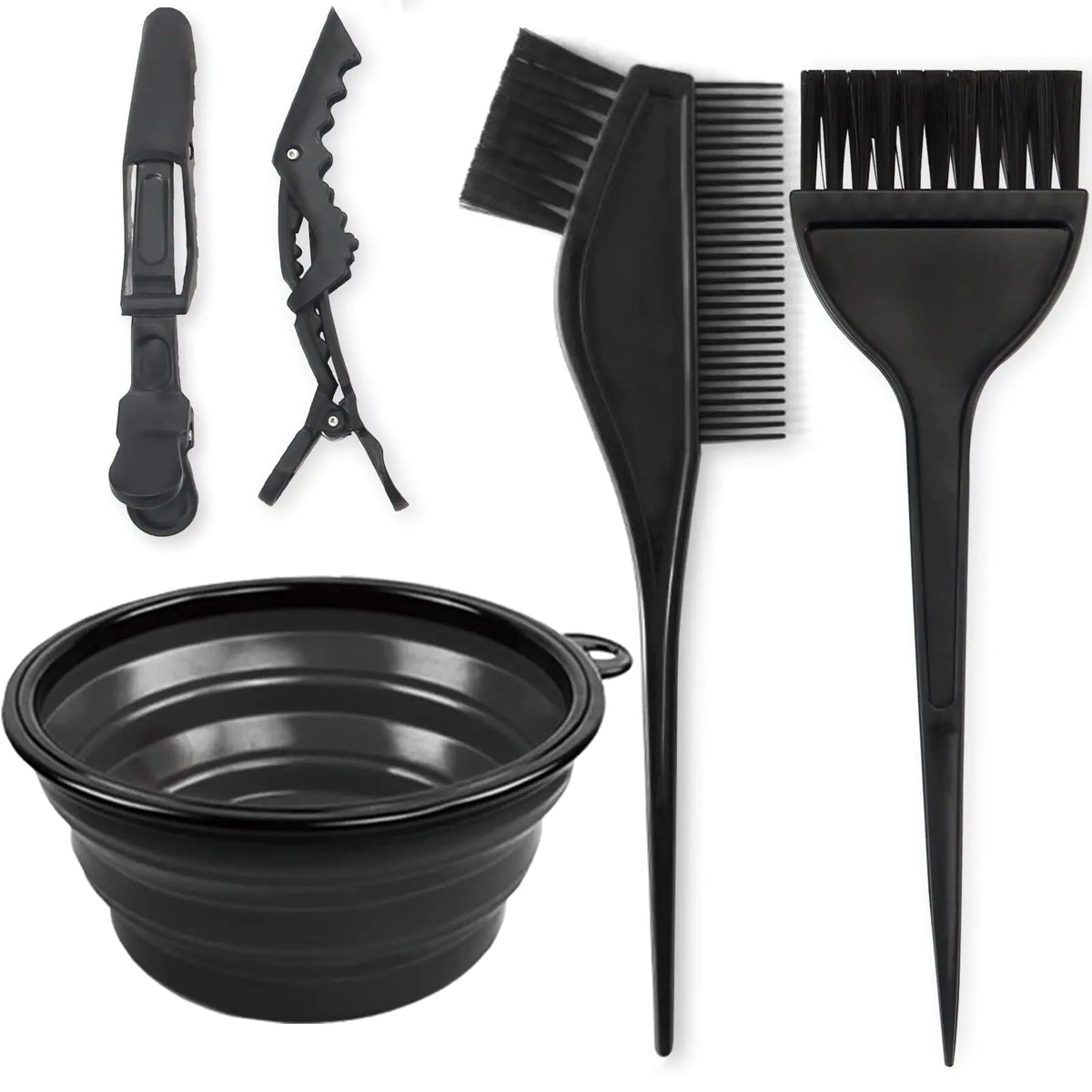 Yexixsr 5Pcs Professional Salon Hair Coloring Dyeing Kit, Hair Bleach Dit Hair Coloring Products with Hair Dye Brush, Hair Color Bowl, Hair Clips Rieworkes