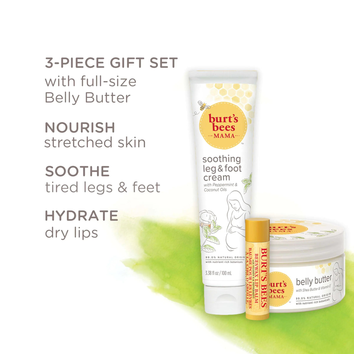Burt's Bees Pregnancy Essentials Gifts Set, 3 Giftable Baby Shower Products &amp; Must Have Baby Registry Items, Nourishing Skincare - Mama Belly Butter, Original Lip Balm, Leg &amp; Foot Cream Mama Pregnancy Set 3 Count (Pack of 1) Rieworkes