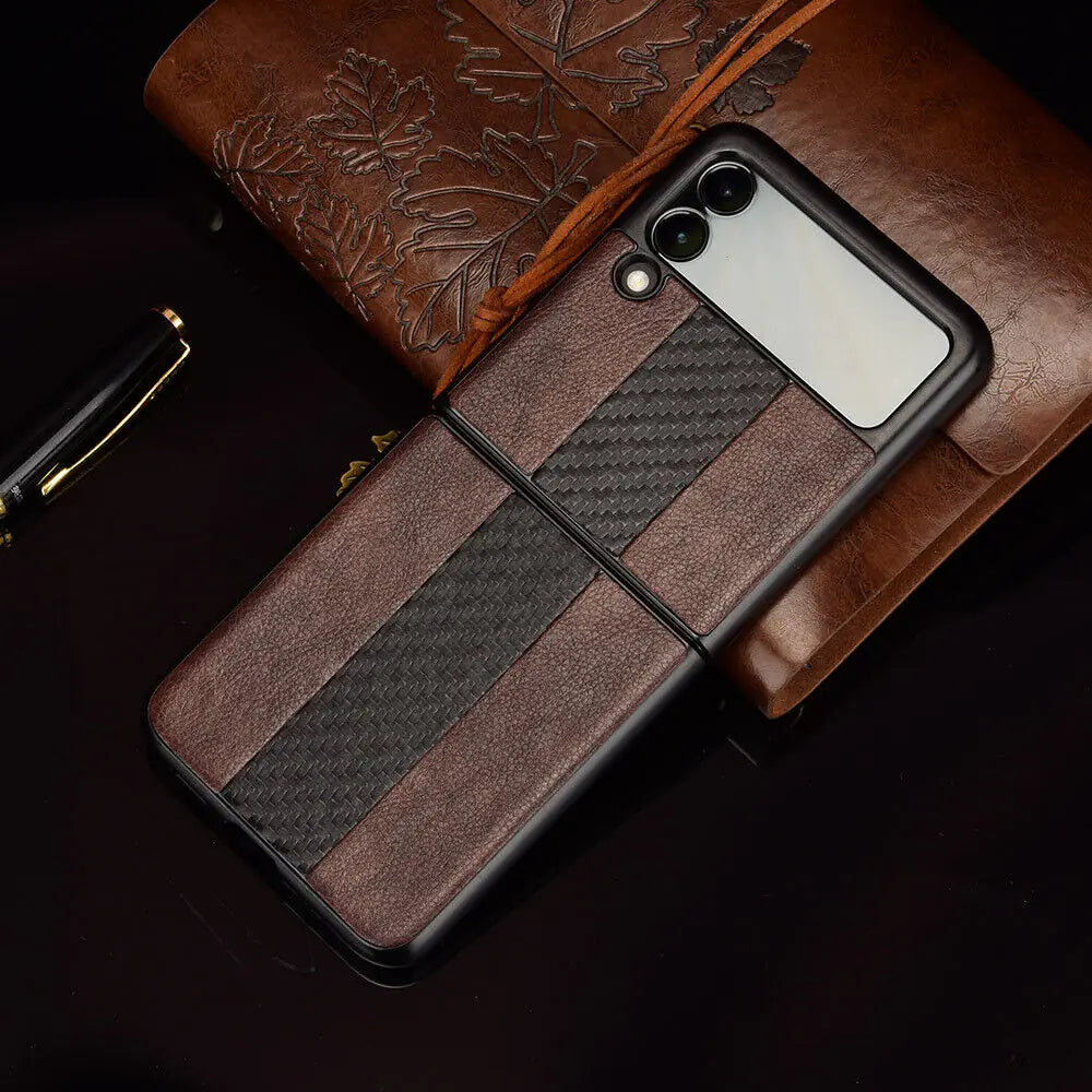 For Samsung Galaxy Z Flip 3 5G Slim Folding Leather Shockproof Phone Case Cover Rieworkes