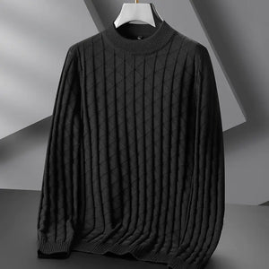 Plus Size Men's Loose Knit Round Neck Sweater Rieworkes