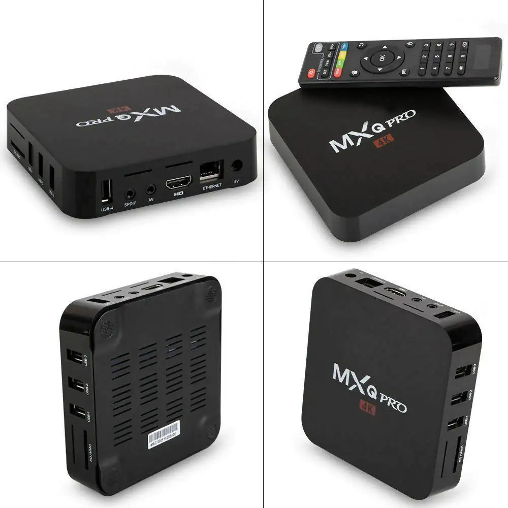 MXQ Pro 4K Ultra HD 64Bit Wifi Android 7.1 Quad Core Smart TV Box Media Player Rieworkes