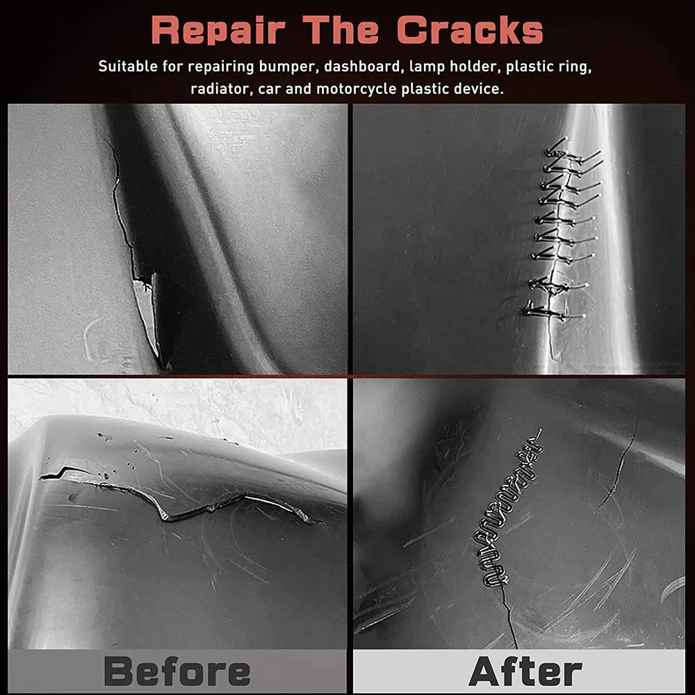 Hot Stapler Car Bumper Fender Fairing Welder Gun Plastic Repair Kit +600 Staples Rieworkes