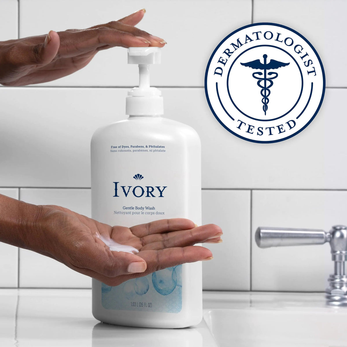 Ivory Gentle Body Wash, Designed for the Whole Family, Free of Dyes Heavy Perfumes Parabens Phthalates &amp; Silicones, Original Scent, 35 oz 35 Fl Oz (Pack of 1) Rieworkes