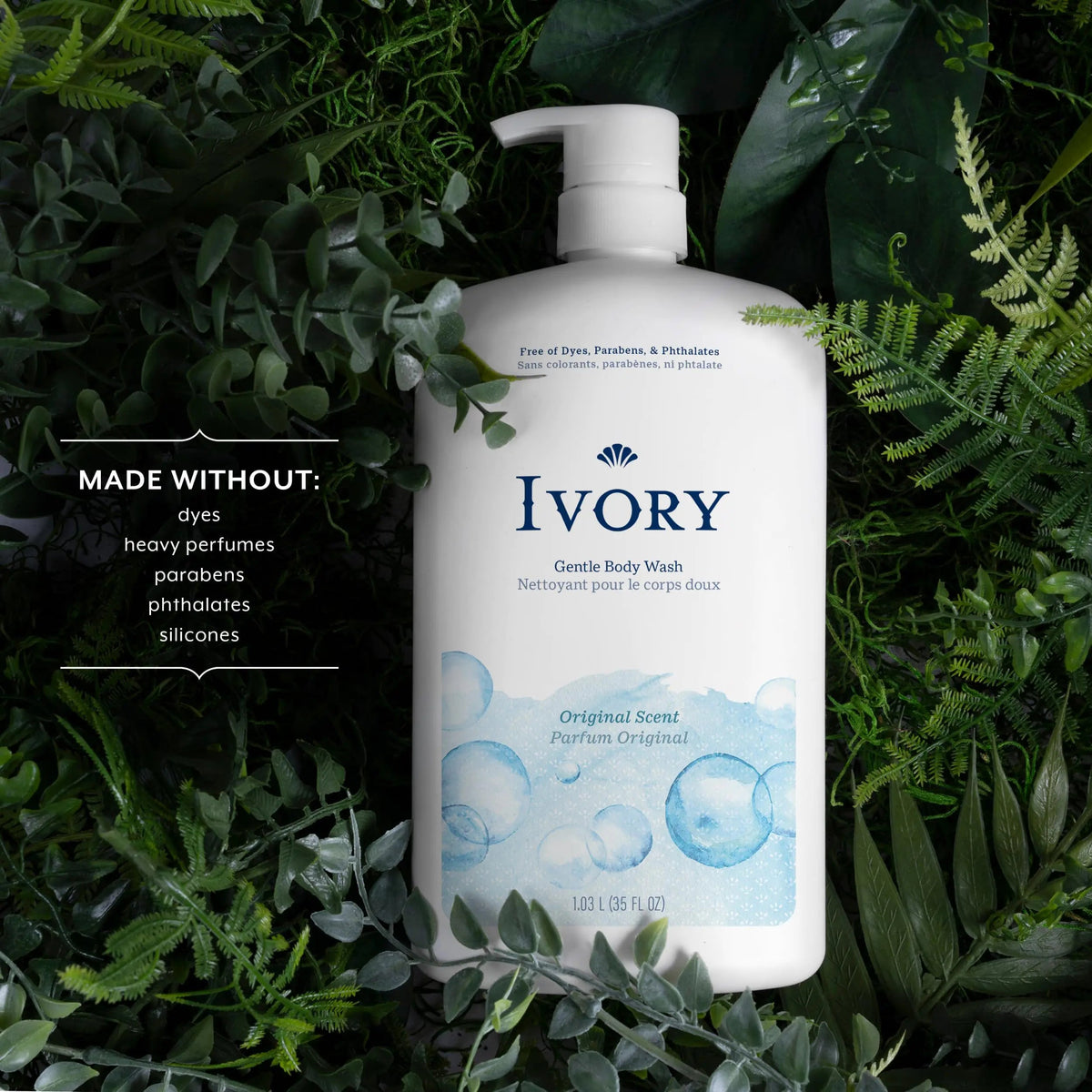 Ivory Gentle Body Wash, Designed for the Whole Family, Free of Dyes Heavy Perfumes Parabens Phthalates &amp; Silicones, Original Scent, 35 oz 35 Fl Oz (Pack of 1) Rieworkes