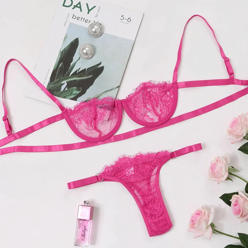 Sexy Transparent  Lingerie Set Rieworkes