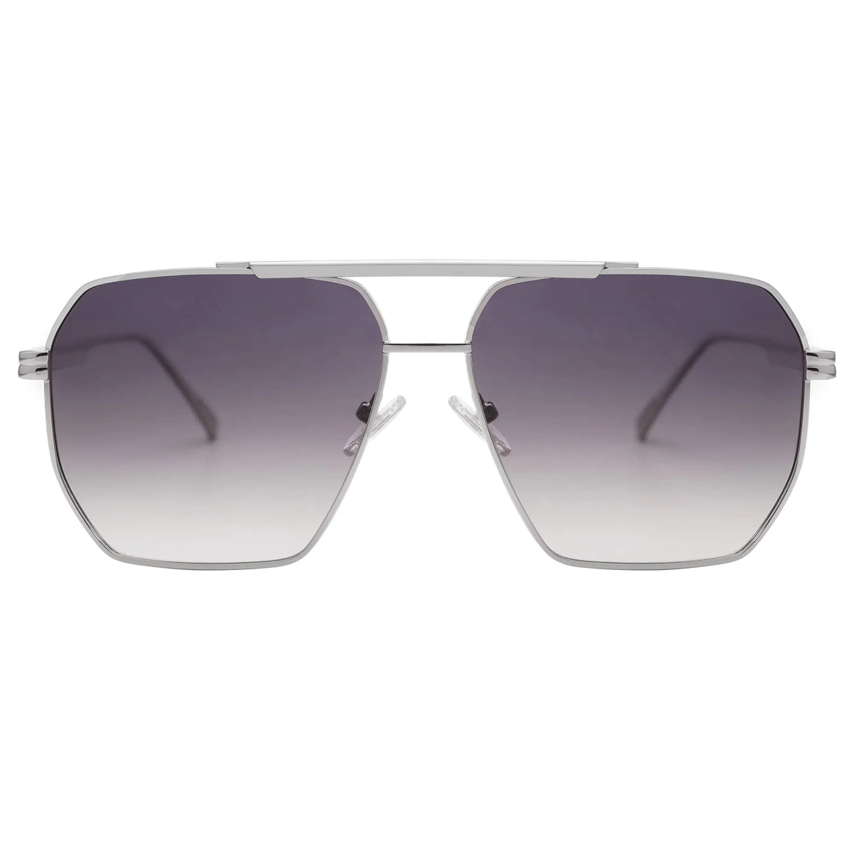 SOJOS Retro Oversized Square Polarized Sunglasses for Women and Men Vintage Shades UV400 Classic Large Metal Sun Glasses Silver/Grey Rieworkes