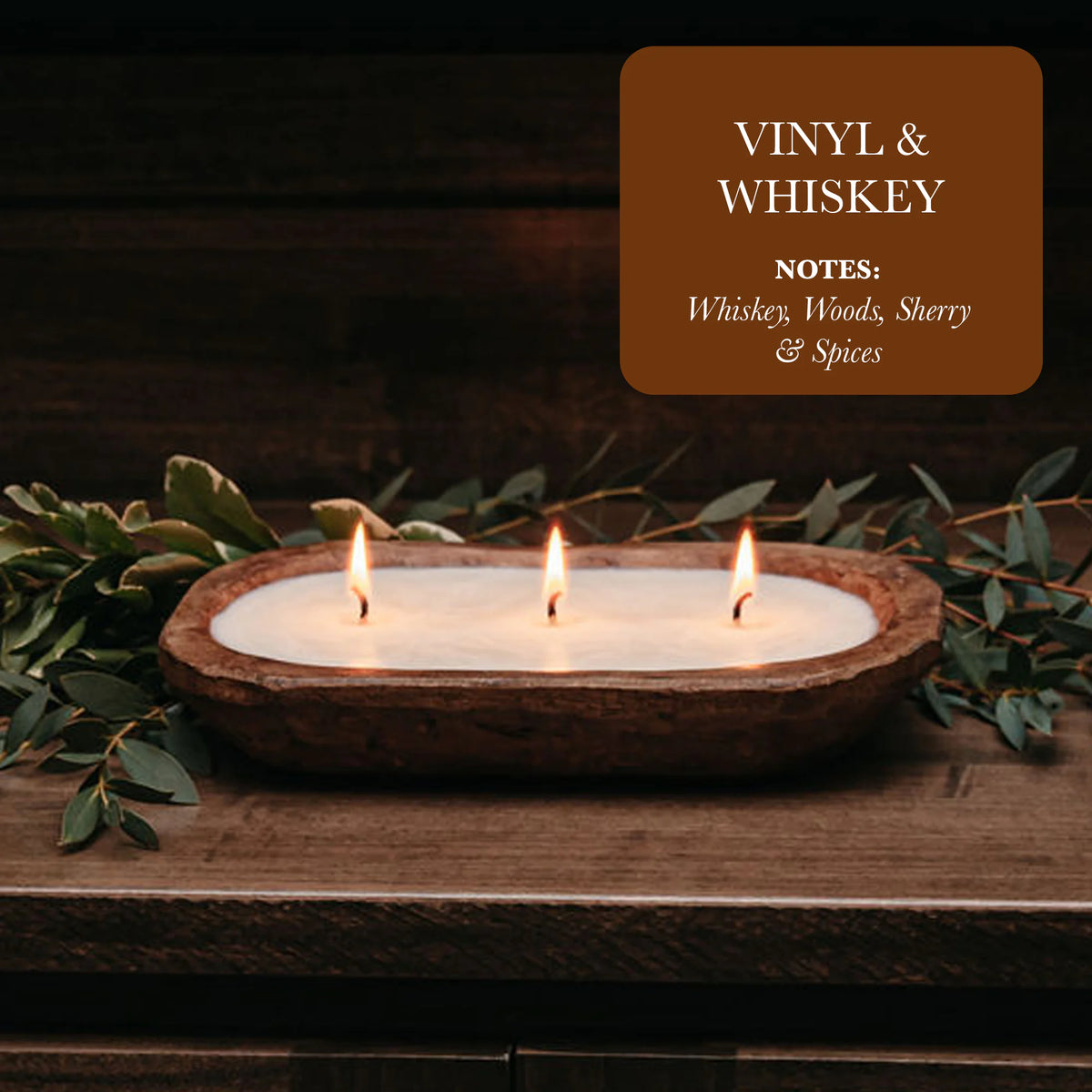 3-Wick Dough Bowl Soy Candle - Vinyl & Whiskey Mimarta