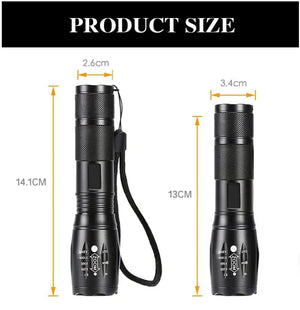 Super-Bright 90000LM LED Tactical Flashlight 5 Modes Zoomable Torch Searchlight Rieworkes