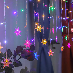 LED Snowflake Curtain Lights for Christmas & Parties Mimarta