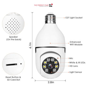 360° 1080P IP E27 Light Bulb Camera Wi-Fi IR Night Smart Home Wireless Security Rieworkes