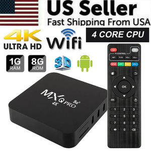 MXQ Pro 4K Ultra HD 64Bit Wifi Android 7.1 Quad Core Smart TV Box Media Player Rieworkes