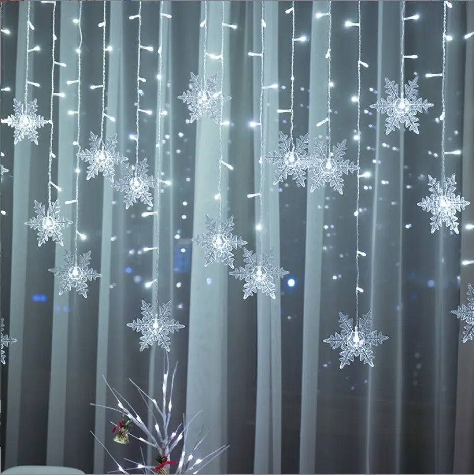 LED Snowflake Curtain Lights for Christmas & Parties Mimarta