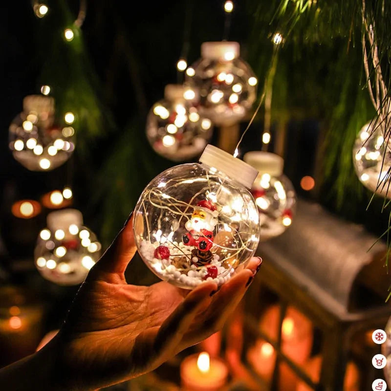 Curtain String Light Ball Santa Claus Rieworkes