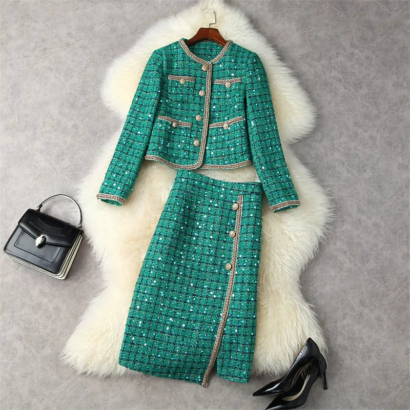 Runway Winter Tweed Dress Set Rieworkes