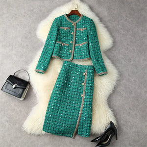 Runway Winter Tweed Dress Set Rieworkes