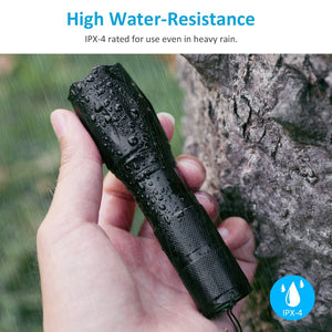 Super-Bright 90000LM LED Tactical Flashlight 5 Modes Zoomable Torch Searchlight Rieworkes