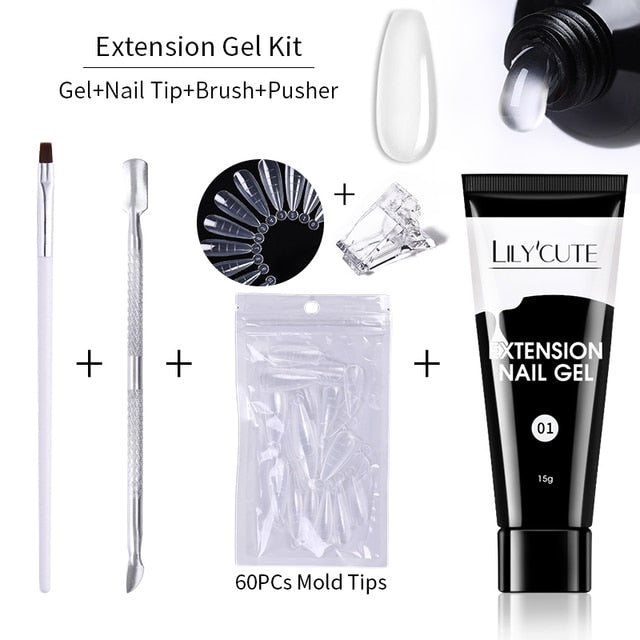 LILYCUTE Nail Extension Gel Set Rieworkes