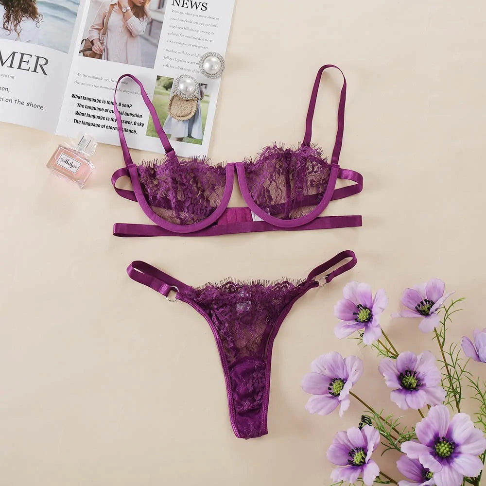 Sexy Transparent  Lingerie Set Rieworkes