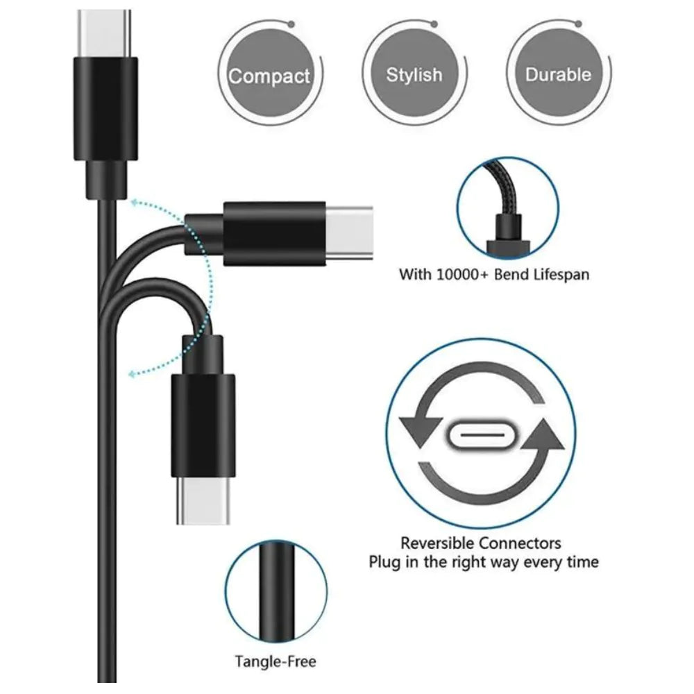 2x 3FT usb-C Charging Data Cable Rieworkes